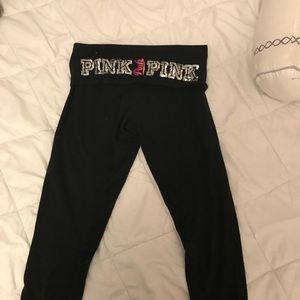 Pink Yoga Leggings with sequins on back!